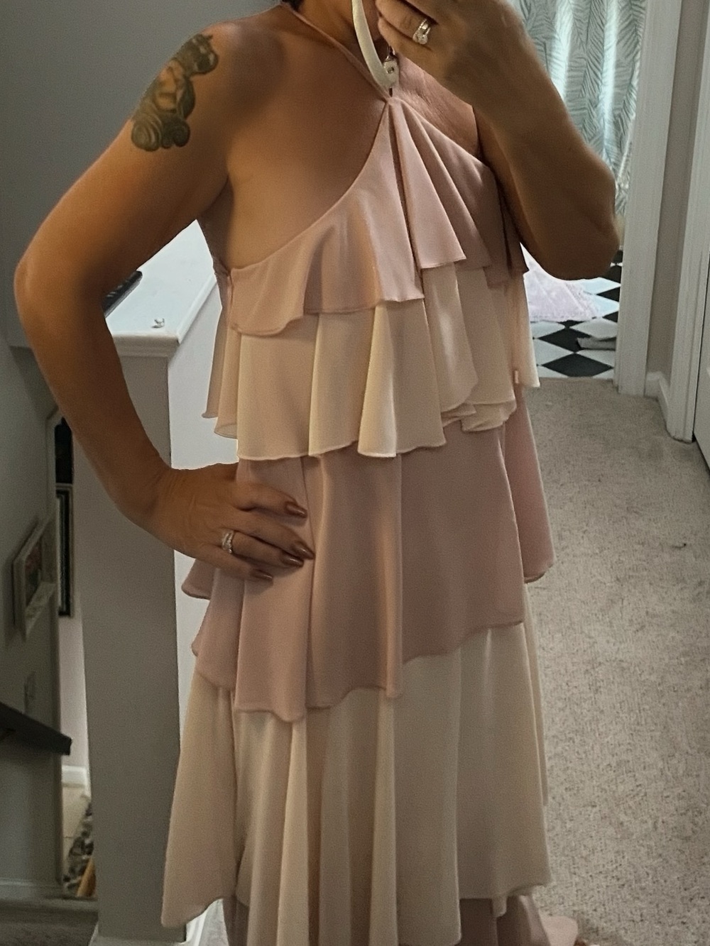 Brand new ! Halter neck layered handkerchief maxi dress size small